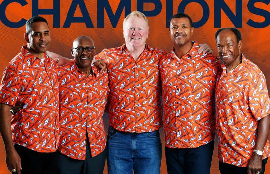 Broncos legends Dennis Smith, Floyd Little, Karl Mecklenburg, Steve Atwater and Billy Thompson